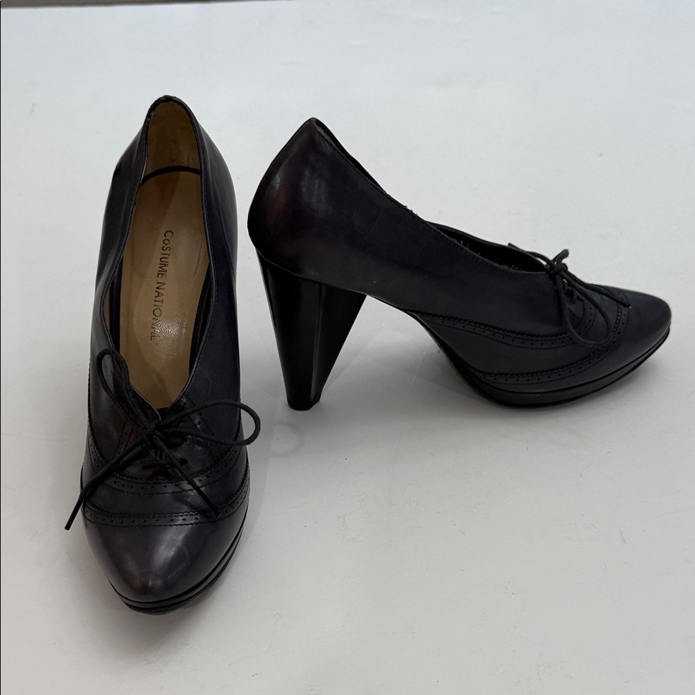 CNC Costume National Black Lace-Up Heels